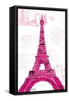 Pink Eiffel-OnRei-Framed Stretched Canvas