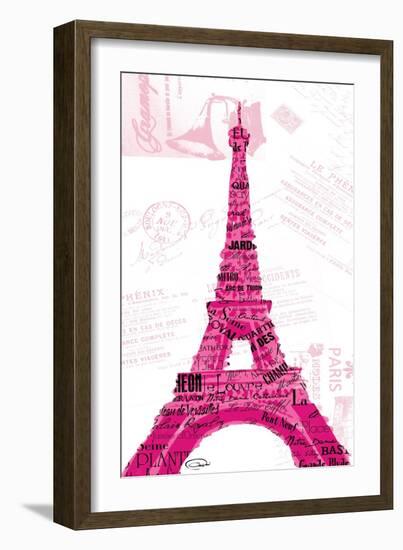 Pink Eiffel-OnRei-Framed Art Print