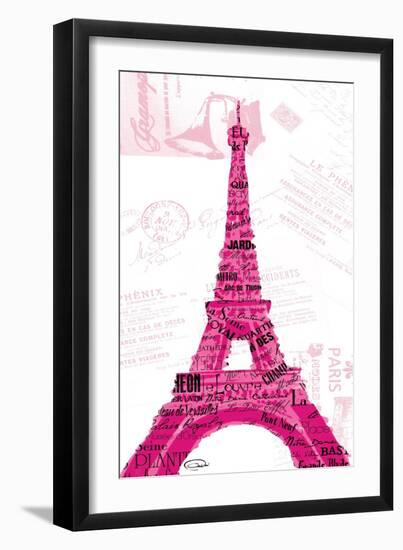 Pink Eiffel-OnRei-Framed Art Print