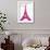 Pink Eiffel-OnRei-Framed Art Print displayed on a wall