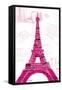 Pink Eiffel-OnRei-Framed Stretched Canvas