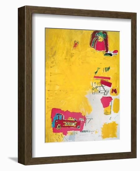 Pink Elephant with Fire Engine, 1984-Jean-Michel Basquiat-Framed Giclee Print