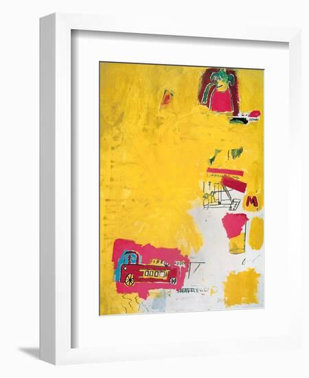 Pink Elephant with Fire Engine, 1984-Jean-Michel Basquiat-Framed Giclee Print