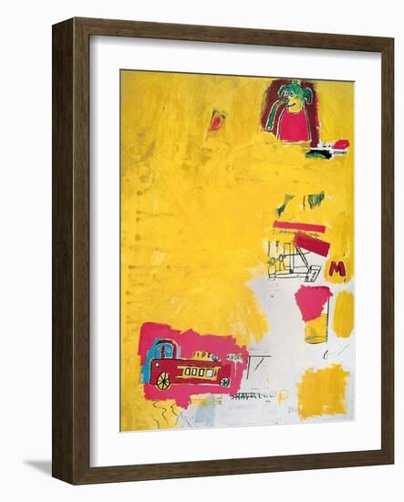 Pink Elephant with Fire Engine, 1984-Jean-Michel Basquiat-Framed Giclee Print