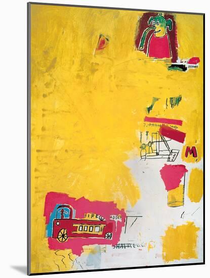 Pink Elephant with Fire Engine, 1984-Jean-Michel Basquiat-Mounted Giclee Print