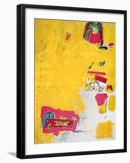 Pink Elephant with Fire Engine, 1984-Jean-Michel Basquiat-Framed Giclee Print