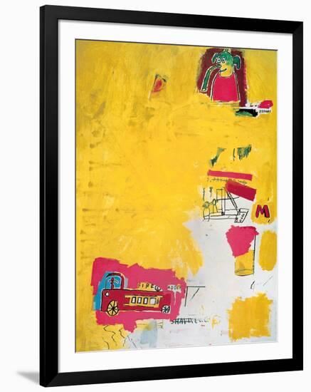 Pink Elephant with Fire Engine, 1984-Jean-Michel Basquiat-Framed Giclee Print