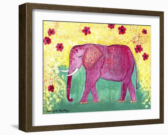 Pink Elephant-Jennifer McCully-Framed Giclee Print