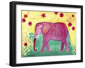 Pink Elephant-Jennifer McCully-Framed Giclee Print