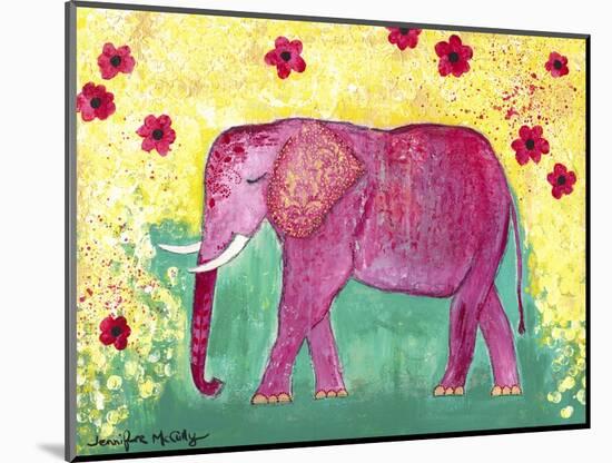 Pink Elephant-Jennifer McCully-Mounted Premium Giclee Print