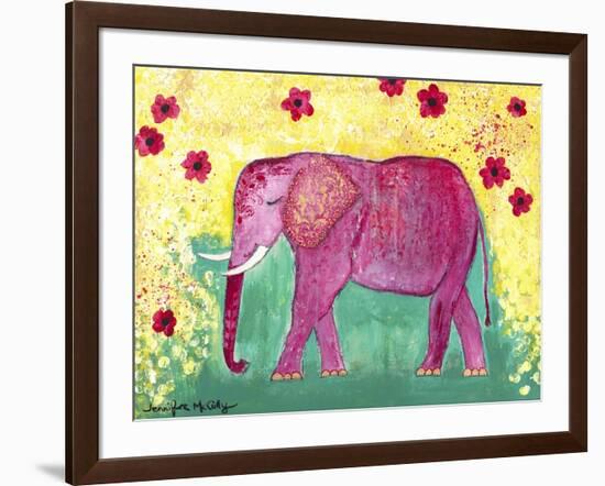 Pink Elephant-Jennifer McCully-Framed Giclee Print