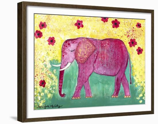 Pink Elephant-Jennifer McCully-Framed Giclee Print