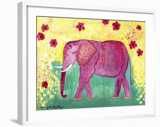 Pink Elephant-Jennifer McCully-Framed Giclee Print