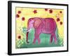 Pink Elephant-Jennifer McCully-Framed Giclee Print