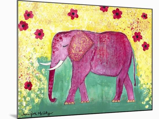 Pink Elephant-Jennifer McCully-Mounted Giclee Print