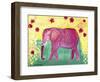 Pink Elephant-Jennifer McCully-Framed Giclee Print