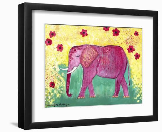 Pink Elephant-Jennifer McCully-Framed Giclee Print