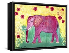 Pink Elephant-Jennifer McCully-Framed Stretched Canvas