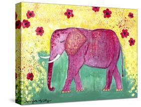 Pink Elephant-Jennifer McCully-Stretched Canvas