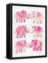 Pink Elephants-Cat Coquillette-Framed Stretched Canvas