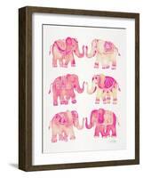 Pink Elephants-Cat Coquillette-Framed Art Print