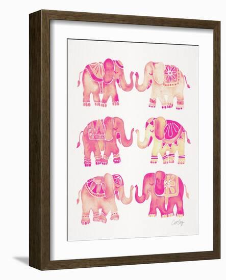 Pink Elephants-Cat Coquillette-Framed Art Print