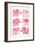 Pink Elephants-Cat Coquillette-Framed Art Print