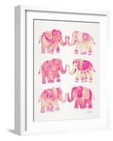 Pink Elephants-Cat Coquillette-Framed Art Print