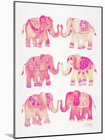 Pink Elephants-Cat Coquillette-Mounted Art Print