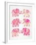 Pink Elephants-Cat Coquillette-Framed Art Print