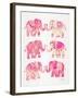 Pink Elephants-Cat Coquillette-Framed Art Print