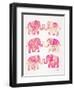 Pink Elephants-Cat Coquillette-Framed Art Print