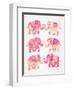 Pink Elephants-Cat Coquillette-Framed Art Print