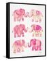 Pink Elephants-Cat Coquillette-Framed Stretched Canvas