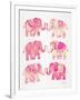 Pink Elephants-Cat Coquillette-Framed Art Print