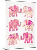 Pink Elephants-Cat Coquillette-Mounted Art Print