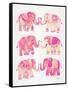 Pink Elephants-Cat Coquillette-Framed Stretched Canvas