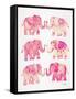 Pink Elephants-Cat Coquillette-Framed Stretched Canvas