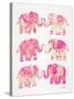 Pink Elephants-Cat Coquillette-Stretched Canvas