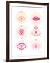 Pink Evil Eyes-Cat Coquillette-Framed Art Print