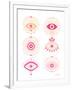 Pink Evil Eyes-Cat Coquillette-Framed Art Print