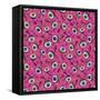 Pink Eyeballs Pattern-Lauren Ramer-Framed Stretched Canvas