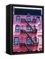 Pink Facade and Stairs in Soho, New York, New York State, USA-I Vanderharst-Framed Stretched Canvas