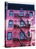 Pink Facade and Stairs in Soho, New York, New York State, USA-I Vanderharst-Stretched Canvas