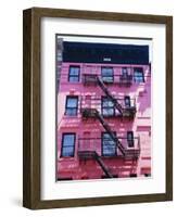 Pink Facade and Stairs in Soho, New York, New York State, USA-I Vanderharst-Framed Photographic Print