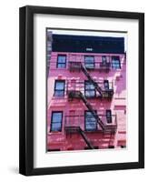 Pink Facade and Stairs in Soho, New York, New York State, USA-I Vanderharst-Framed Photographic Print