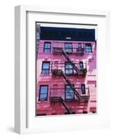 Pink Facade and Stairs in Soho, New York, New York State, USA-I Vanderharst-Framed Photographic Print