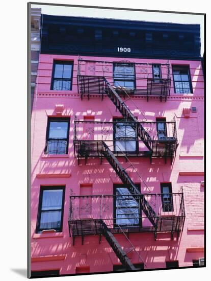 Pink Facade and Stairs in Soho, New York, New York State, USA-I Vanderharst-Mounted Photographic Print