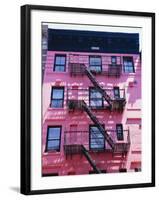 Pink Facade and Stairs in Soho, New York, New York State, USA-I Vanderharst-Framed Photographic Print