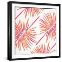 Pink FanPalm Pattern-Cat Coquillette-Framed Giclee Print